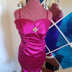 Fuscia knee length formal dress